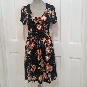 AMERICAN RAG JUNIOR BLACK FLORAL DRESS